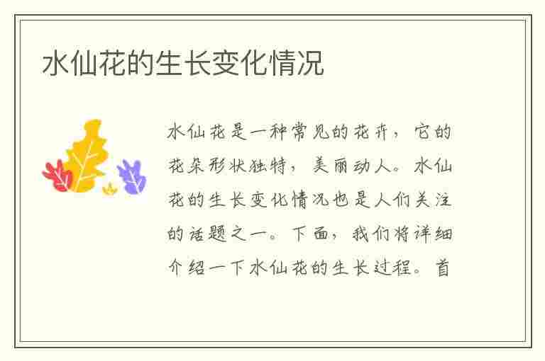 水仙花的生长变化情况(水仙花的生长变化情况20字)